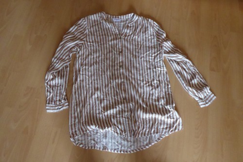 Gina long streifen bluse - long,