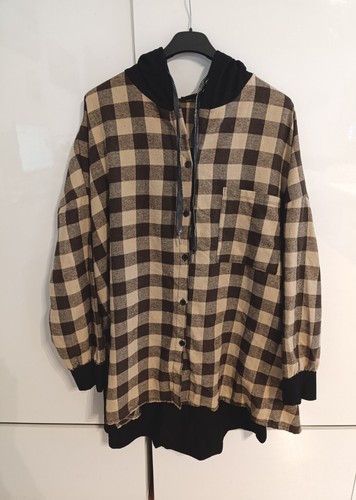 Karierte oversize longbluse - karierte,