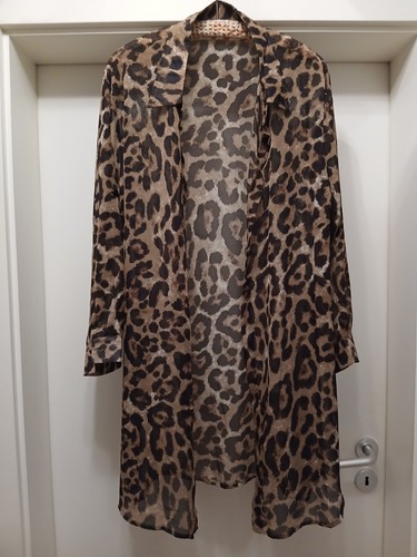 Chiffon longbluse cardigan - chiffon,