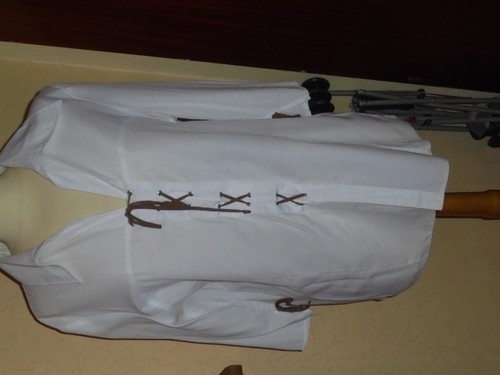 Long bluse weiß - weiß, braun