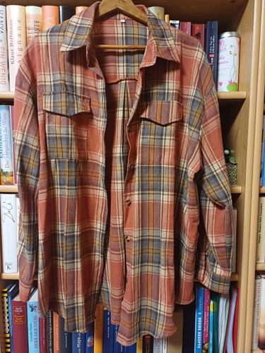 Damen longbluse xxl karo rost - damen,