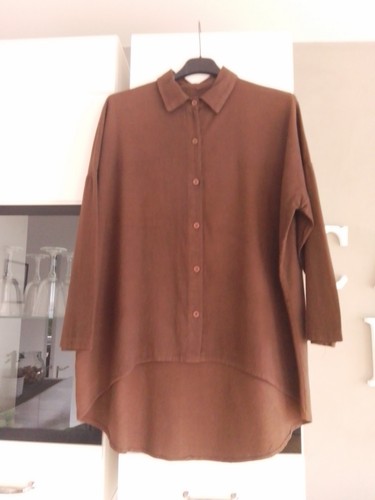 Dunkelbraune longbluse - dunkelbraune,