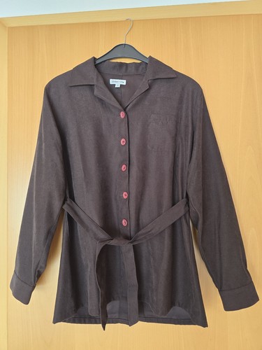 Longbluse mit bindegürtel - longbluse,