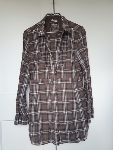 Longbluse braun kariert - braun,