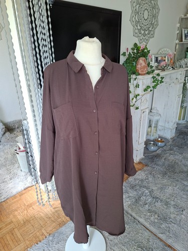 Kleid tunika long bluse - kleid, braun