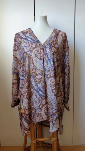 Zara satinbluse l lange - satinbluse, gr.