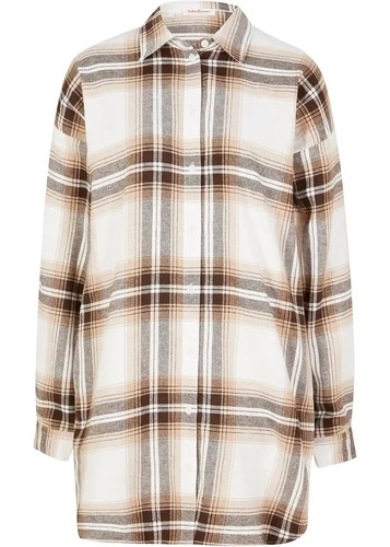 Neu long flanell hemdbluse - neu, long-
