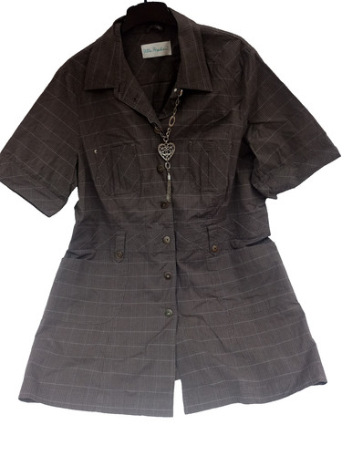 Fein karierte long bluse - karierte, long-bluse