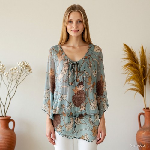 Boho peasant longshirt tunika - peasant,